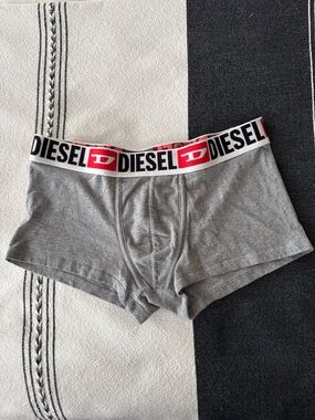Diesel Gray Boxer Briefs with Logo Waistband size L